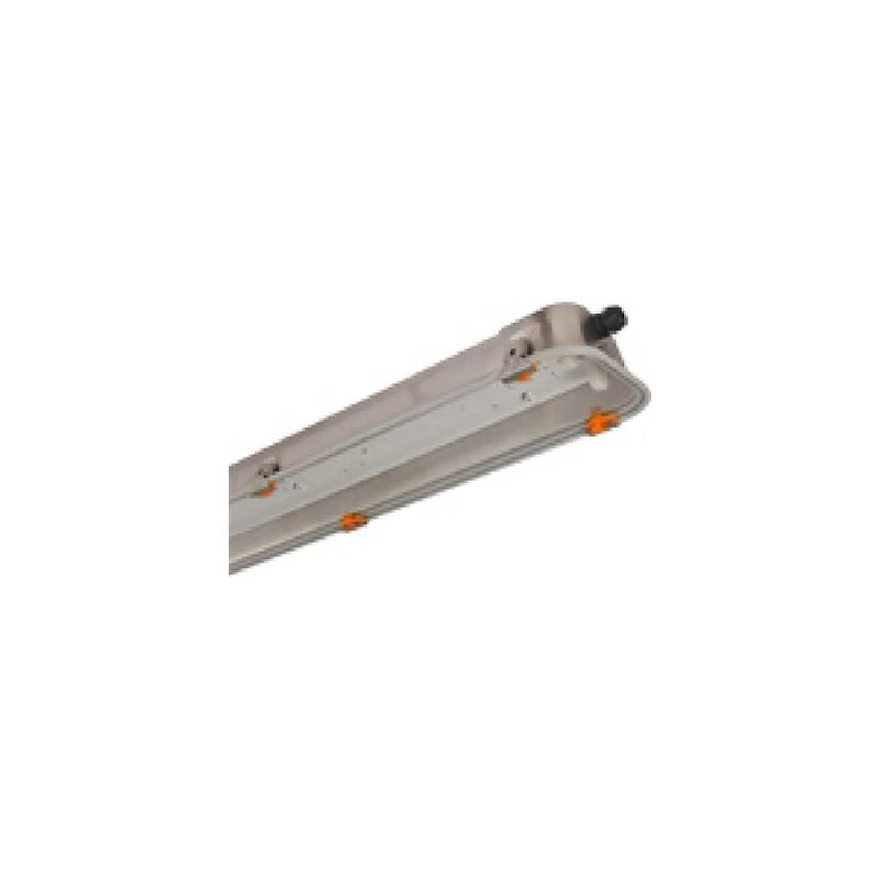 foto del prodotto serie rino ex plafoniera inox vetro per tubi t8 2x36w alimentatore elettronico atex 2d3g