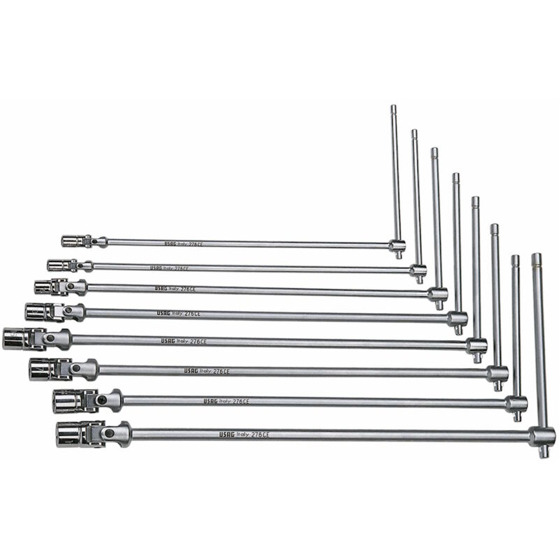 foto del prodotto serie set 8 chiavi a snodo snodate con bocca esagonale usag 276 ce se8 professio