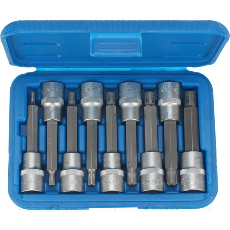 foto del prodotto serie set 9pz chiavi a bussola 1 2 bussole inserto ribe xzn m5 m13 condor