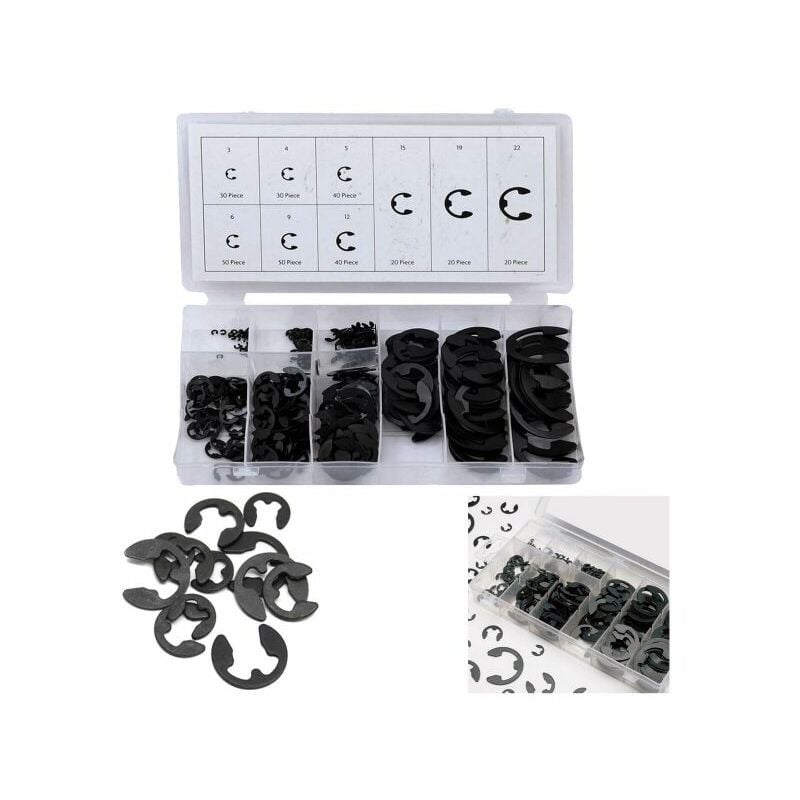 foto del prodotto serie set kit assortimento 300 anelli seeger rondelle elastico e clips
