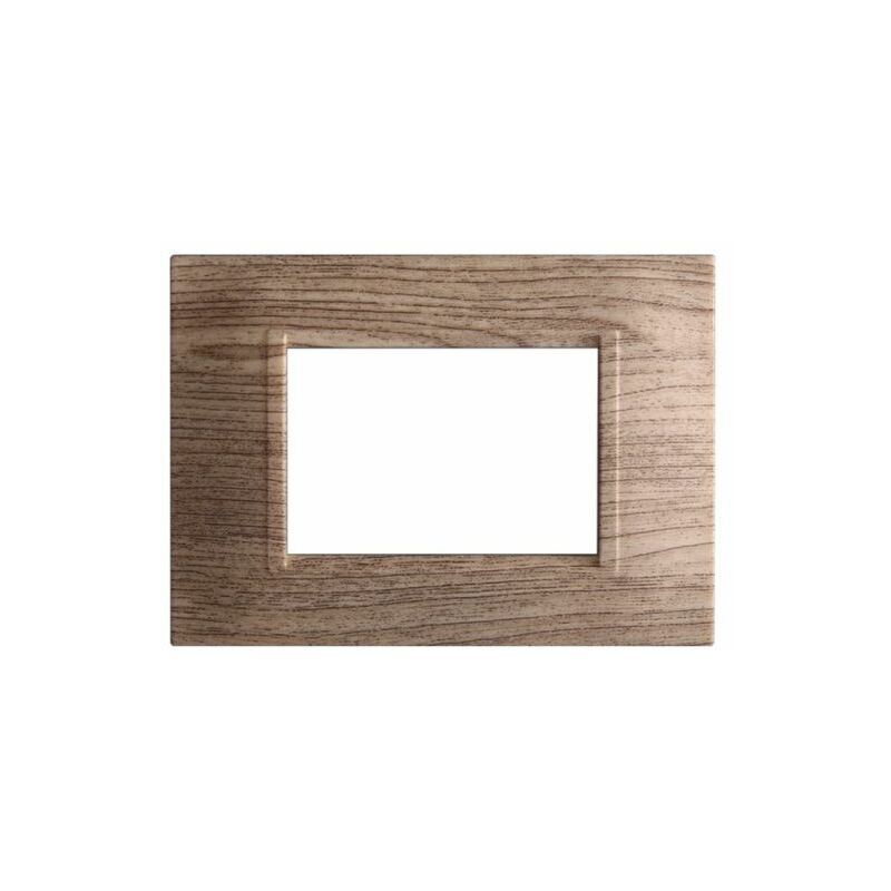 foto del prodotto serie space placca 503 3p moduli quadra legno scuro compatibile living ln89305 ettroit