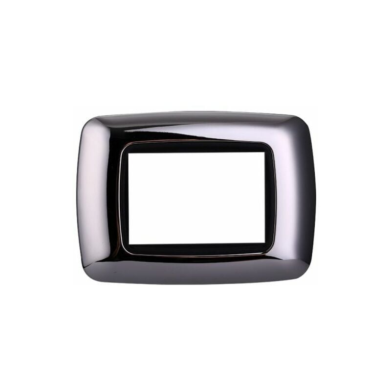foto del prodotto serie space placca 503 3p moduli tonda argento cromo lucido compatibile living ln88313 ettroit