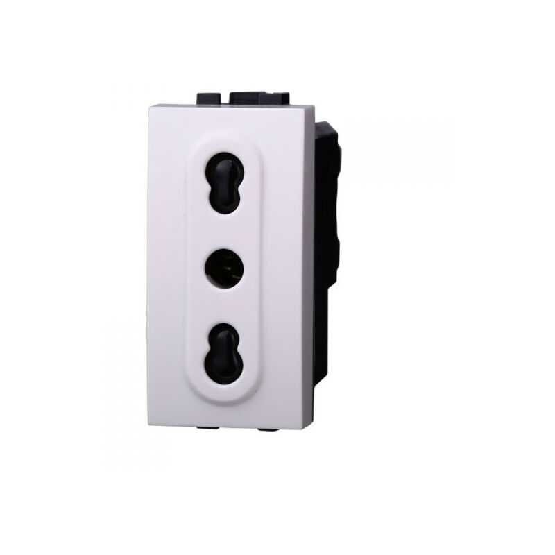 foto del prodotto serie space presa bivalente bipasso 16a bianca compatibile bticino living light lb2001 ettroit