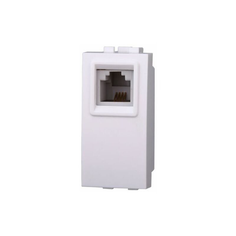 foto del prodotto serie space presa telefonica rj11 bianca compatibile bticino living lb2354 ettroit
