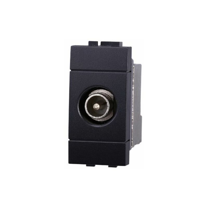 foto del prodotto serie space presa tv connettore maschio nera compatibile bticino living ln2250 ettroit
