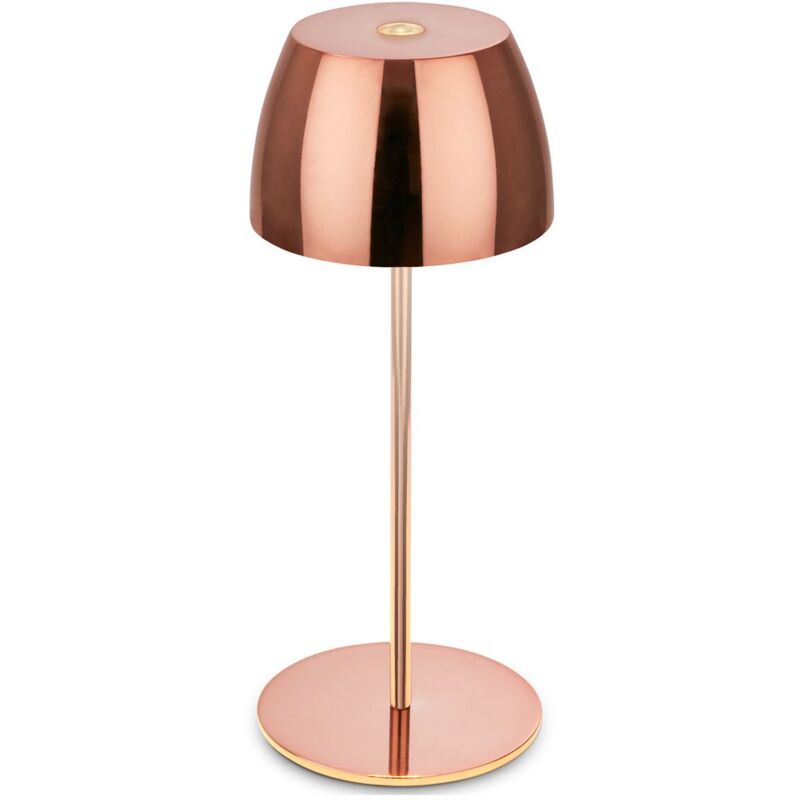 foto del prodotto serina mini lampada da tavolo led senza fili ip44, dimmerabile, touch, protezione dagli spruzzi d acqua, batteria ricaricabile, rame, 8 x 20 cm