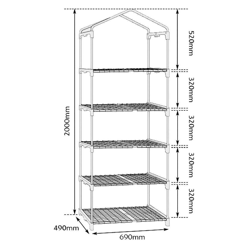 foto del prodotto serra 5 ripiani da giardino in acciaio verniciato e copertura trasparente ranieri