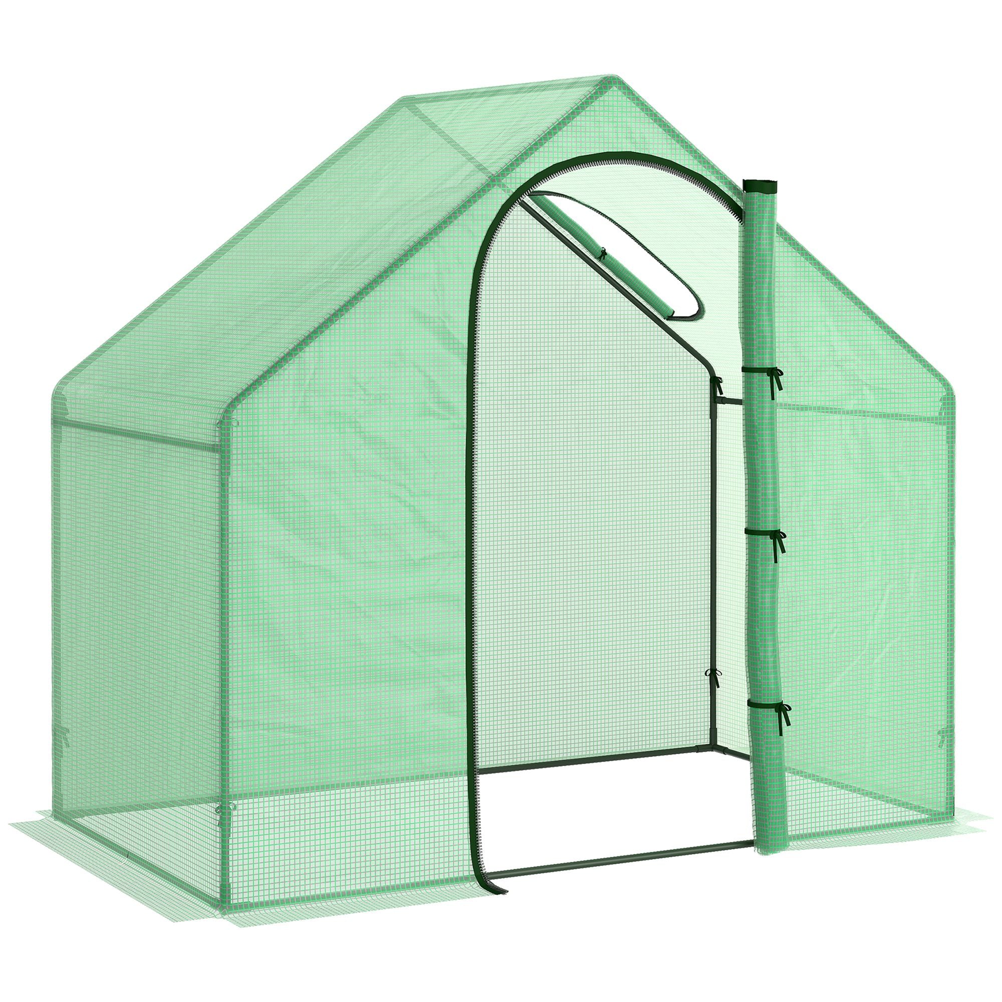 foto del prodotto serra da giardino 180x100x168 cm con porta a cerniera e presa d 39 aria verde