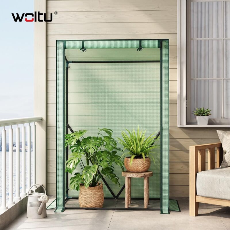 foto del prodotto serra da giardino con telo 50x100x150 132 cm, verde woltu