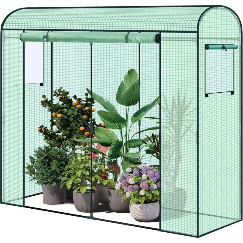 foto del prodotto serra da giardino copertura pe porte avvolgibili, 170x68x200cm, verde - woltu