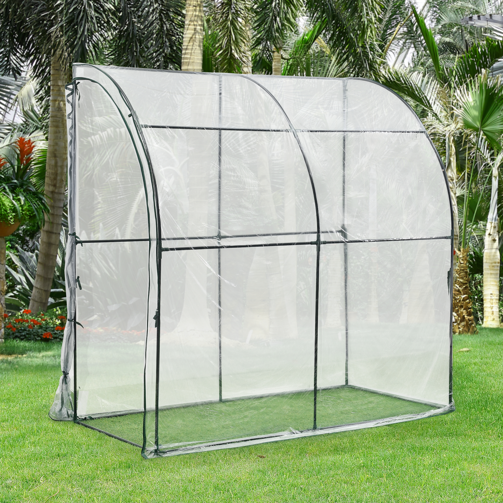 foto del prodotto serra da giardino juta copertura in pvc trasparente 200x100x215 cm en.casa 