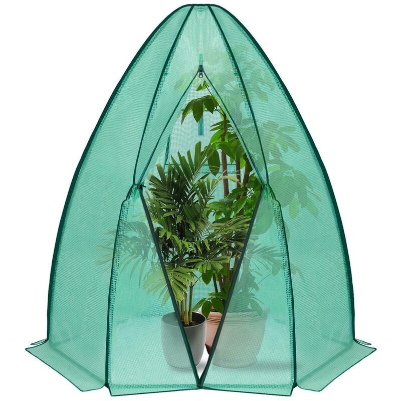 foto del prodotto serra da giardino pe per piante con scaffali orto esterno 160x140x180cm verde woltu