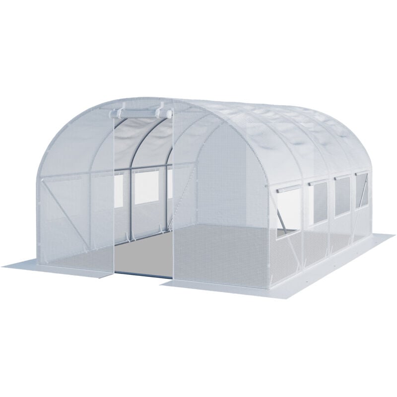 foto del prodotto serra da giardino tunnel serra orto stabile e robusto 3x4m telo pe 180g m bianco transparente toolport