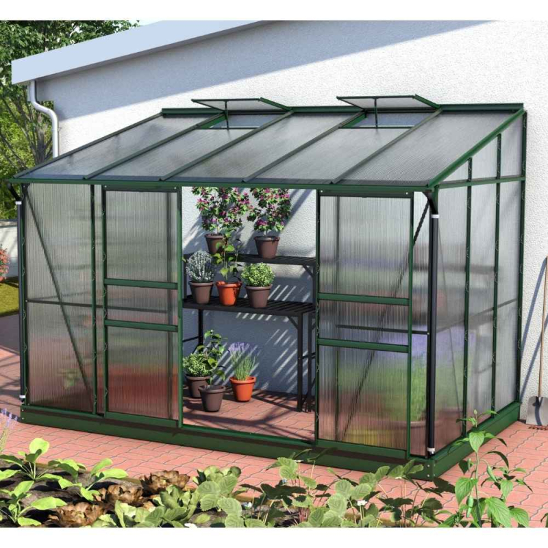 foto del prodotto serra da parete vitavia ida 6500 verde policarbonato 6 mm 201x324 h 222 cm