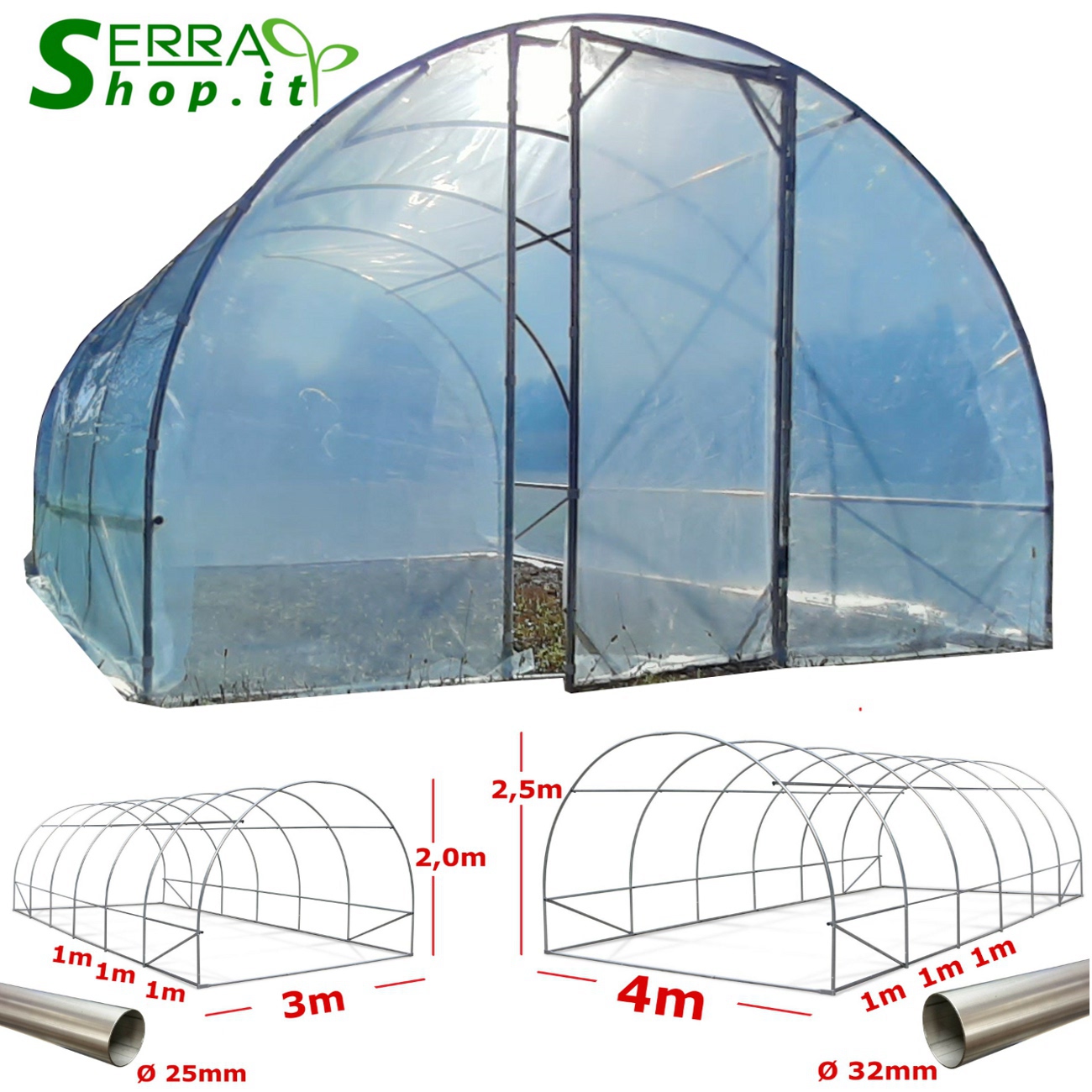 foto del prodotto serra easy plus 3x7m con copertura pe 150mc