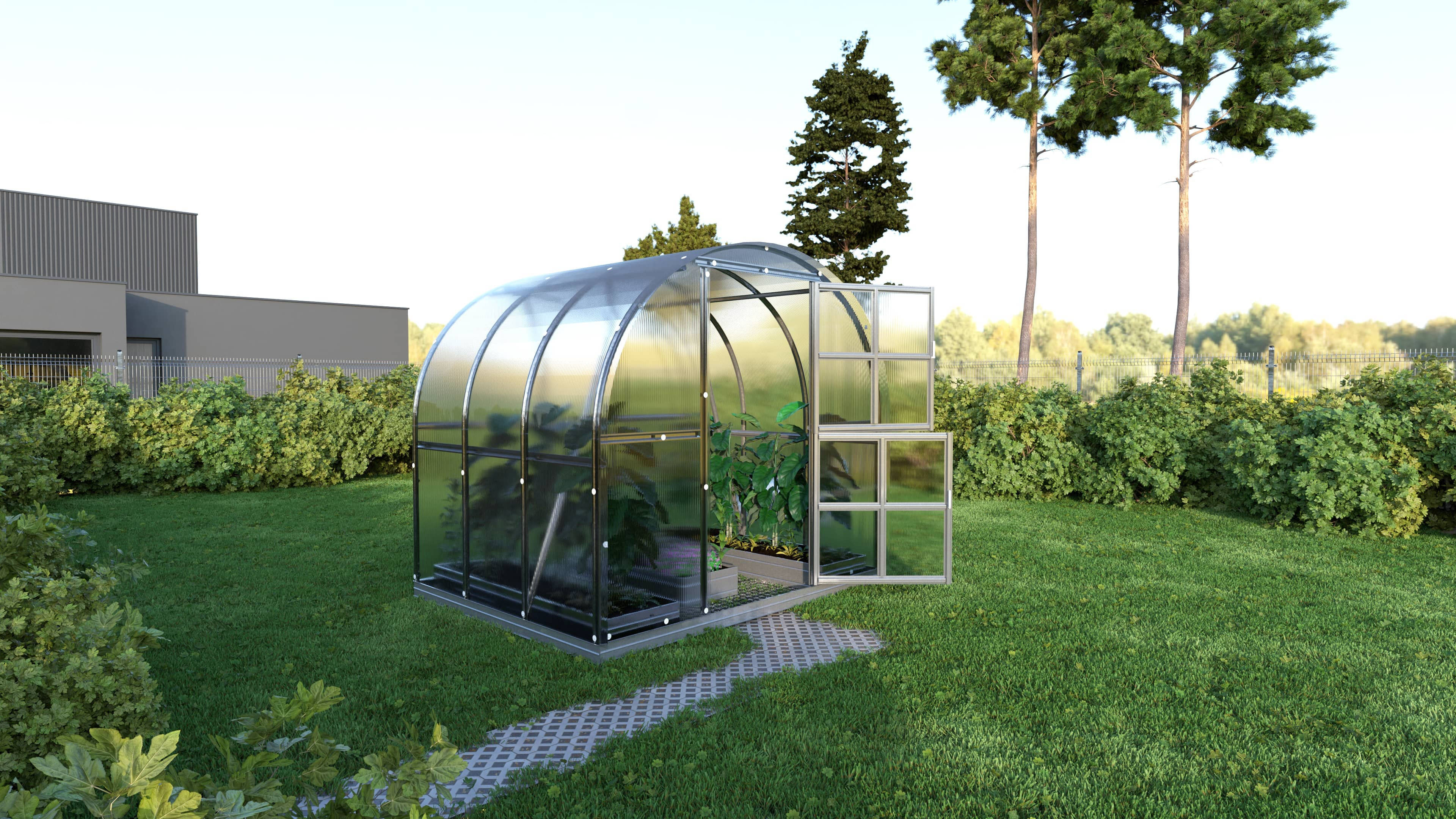 foto del prodotto serra klasika arch 3 x 2 m 6 m , 4 mm con rivestimento in policarbonato