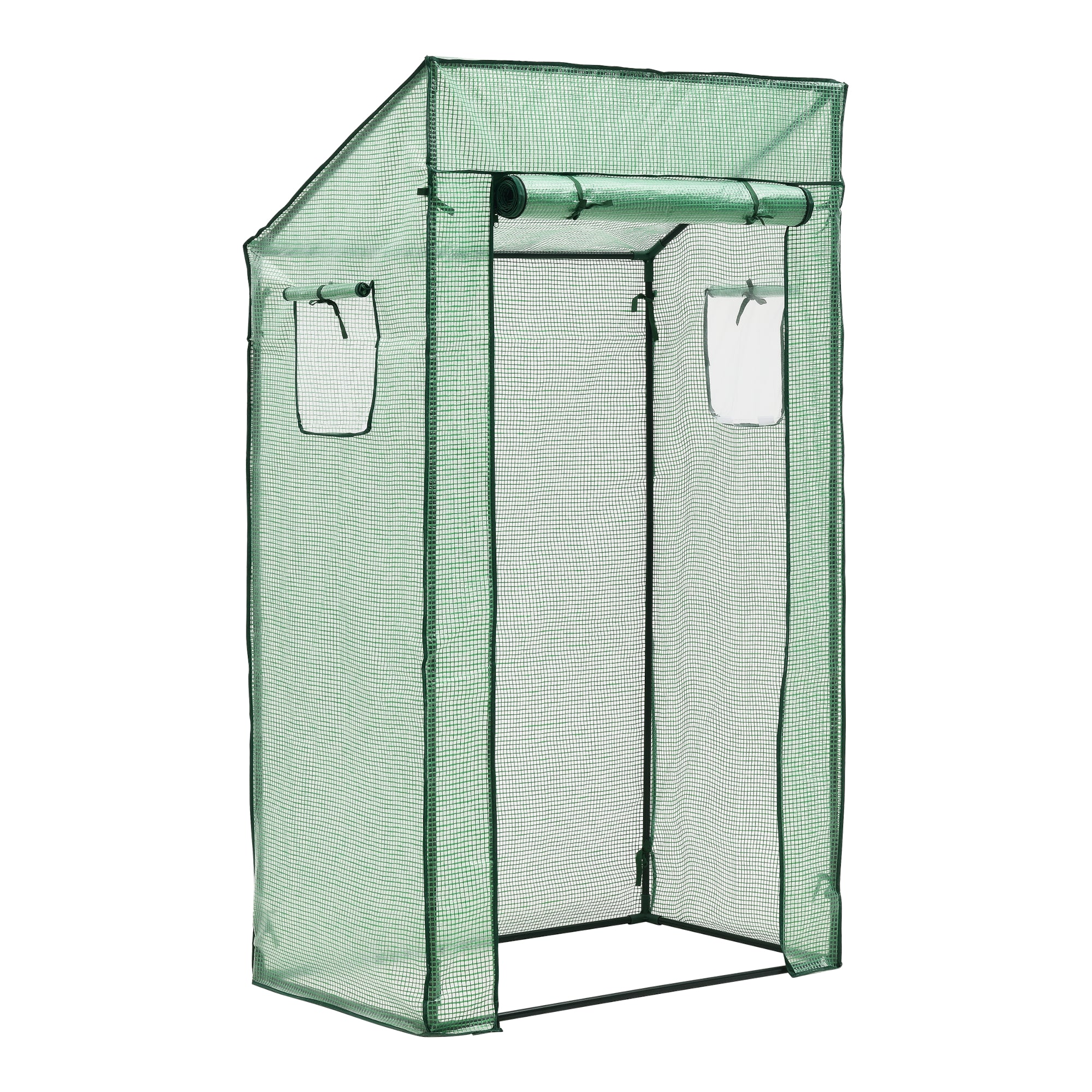 foto del prodotto serra per pomodori marzano in acciaio e polietilene con porta e 2 finestre con cerniera 100 x 60 x 143 174 cm verde 03 0008259