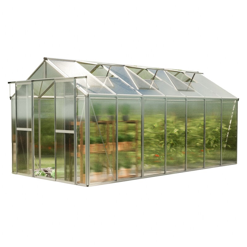 foto del prodotto serra saphir 7 telaio in alluminio 259 x 449 cm, lastre a doppia parete di 6 mm - gfp