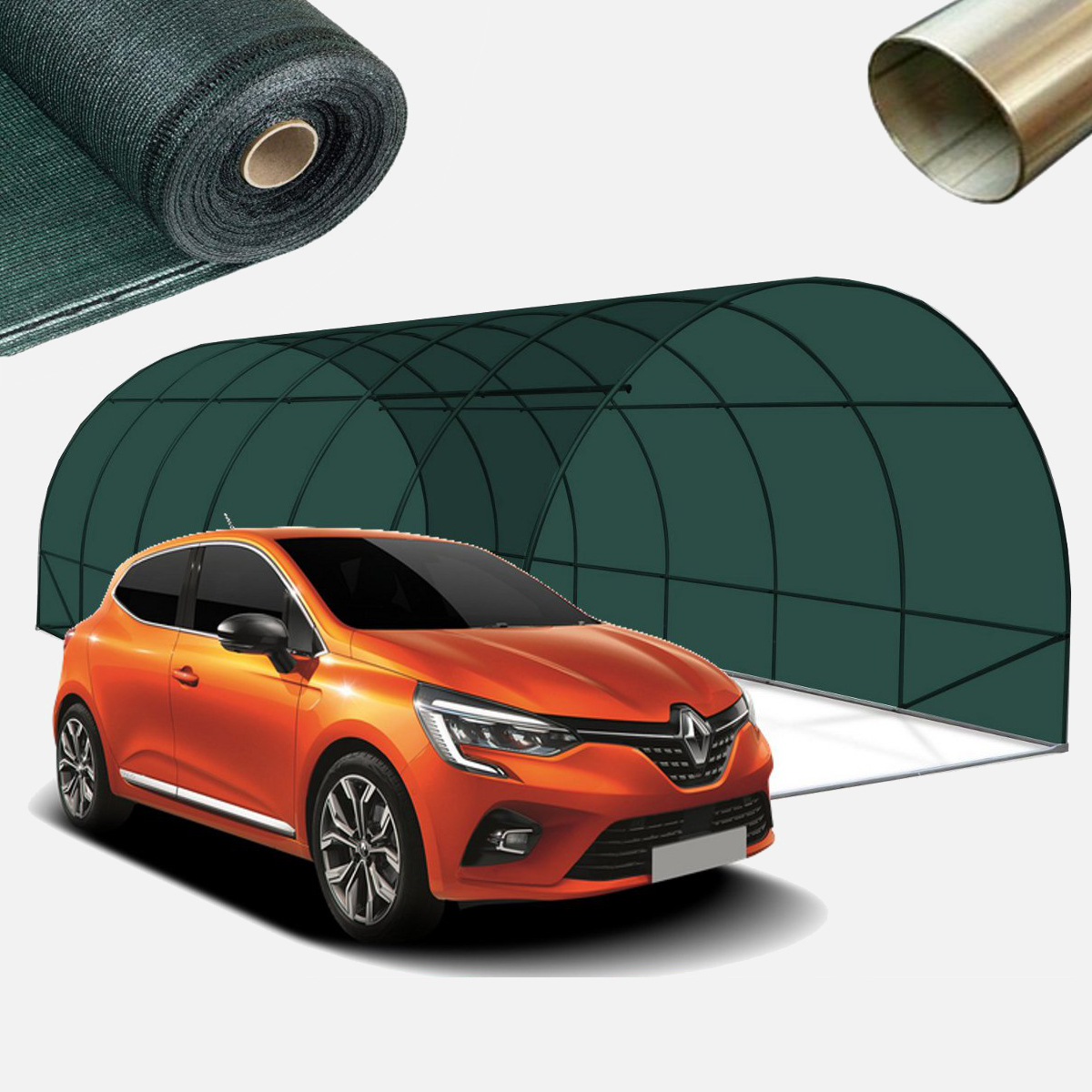 foto del prodotto serra tunnel easy sol 4x12m con rete ombreggiante