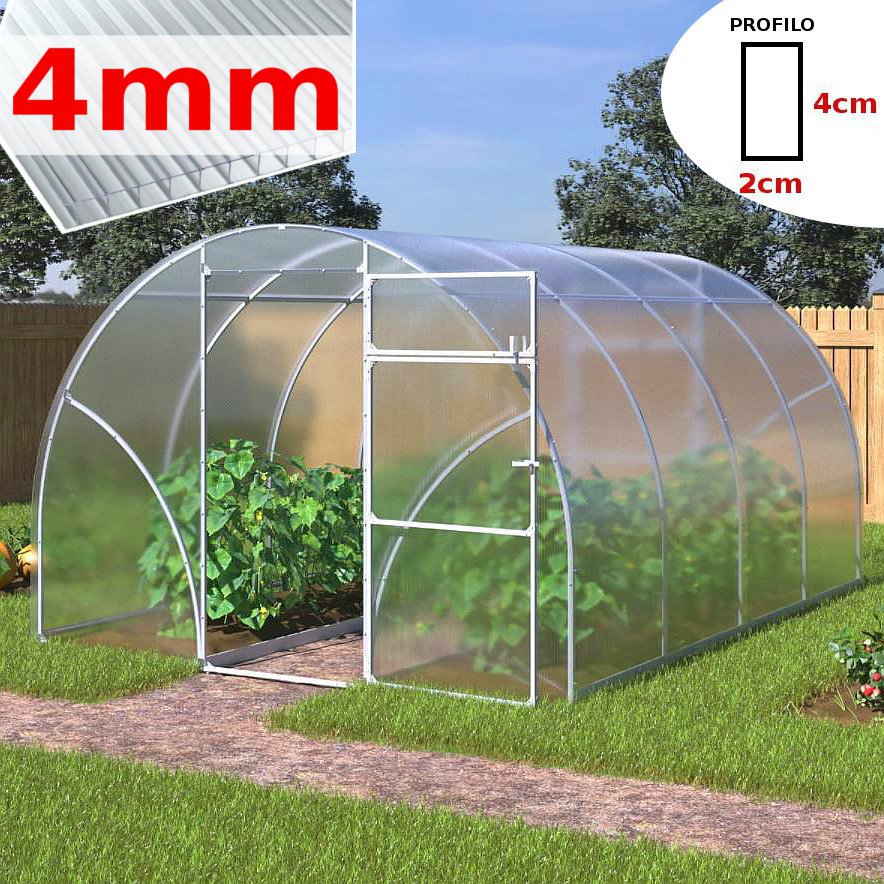 foto del prodotto serra volcan plus 3x10m con copertura policarbonato alveolare 4mm