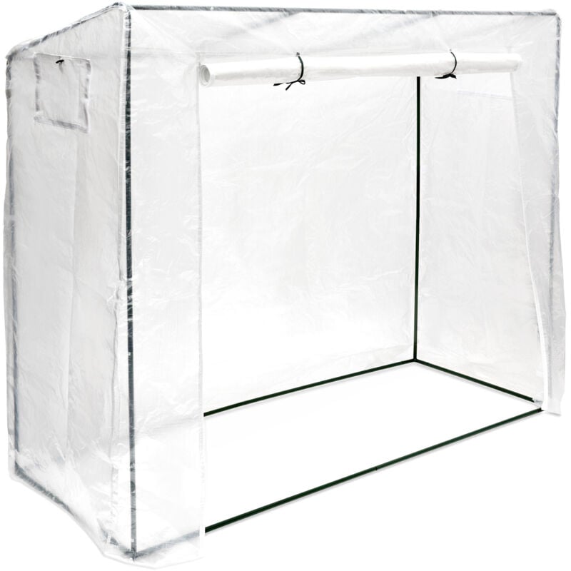foto del prodotto serra xl per pomodori, con tetto sportgente, resistente ai raggi uv, hxlxp 160 x 200 x 82 cm, trasparente relaxdays