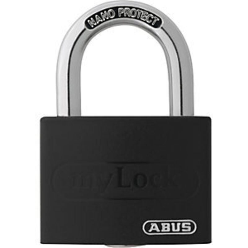 foto del prodotto serratura a cilindro t65al 40 con lucchetto di sicurezza lock-tag, lunghezza 43 mm, in alluminio, con chiusura a scorrimento