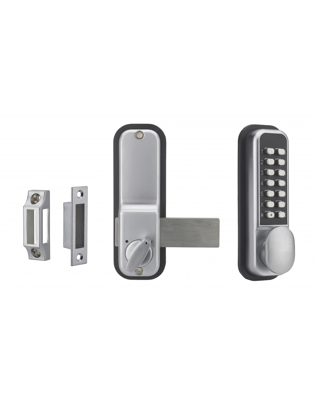 foto del prodotto serratura a combinazione meccanica per porta d'ingresso, 8 cifre o lettere, cromo opaco - thirard