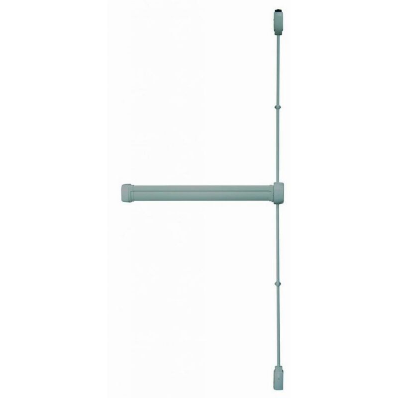 foto del prodotto serratura antipanico a 3 punti di chiusura jpm fluid in alluminio anodizzato superiore inferiore laterale 1200 mm fl3020 01 0a