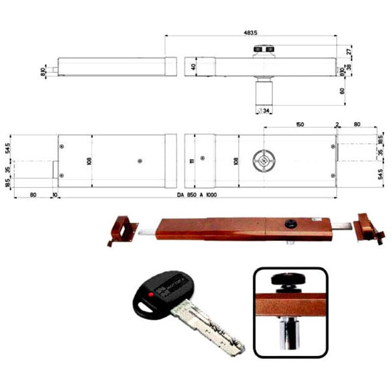 foto del prodotto serratura bascule spranga pompa 32931 mottura