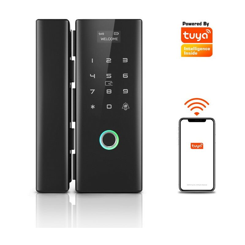foto del prodotto serratura con impronta digitale per porte in vetro smart wifi tuya