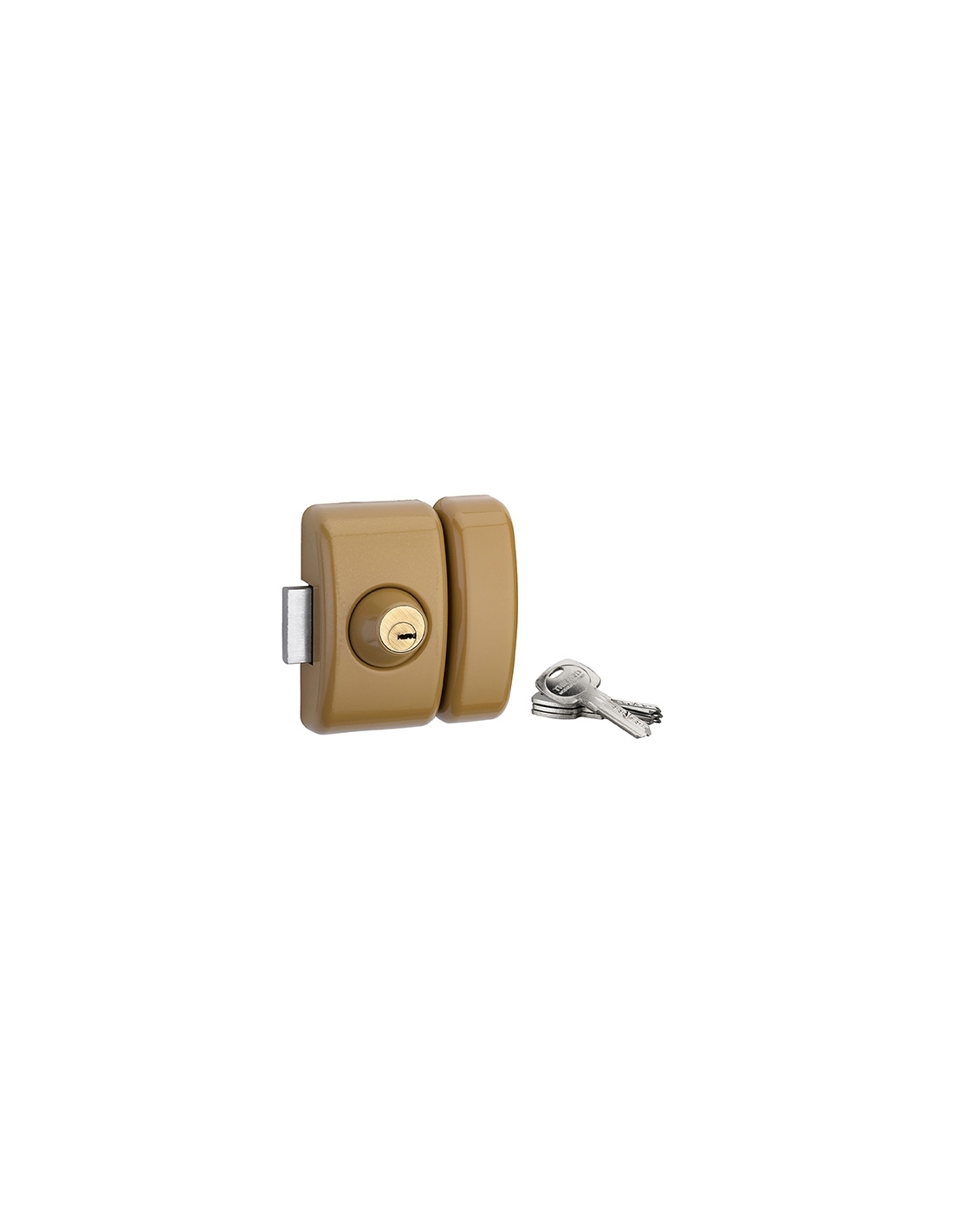 foto del prodotto serratura da applicare, doppia entrata chiave reversibile design 5, cilindro 45mm, acciaio, 4 chiavi, bronzo thirard
