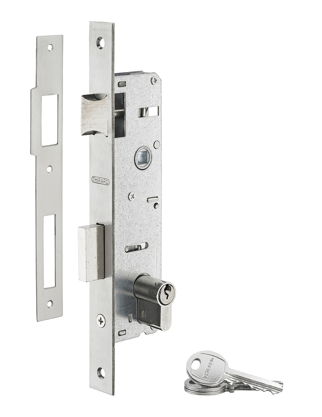 foto del prodotto serratura da incasso asse 30mm x 85mm con cilindro europeo 30x30 incluso, a mortasa, per infissi thirard