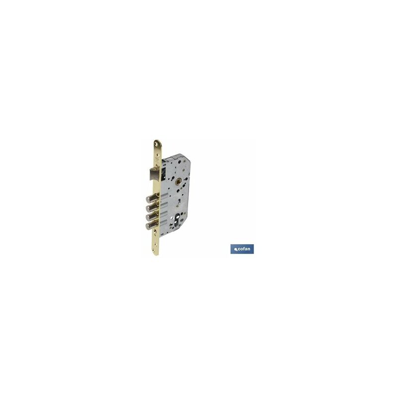 foto del prodotto serratura da infilare 4 b rotonda d85 e50 incontro nichelato per legno 