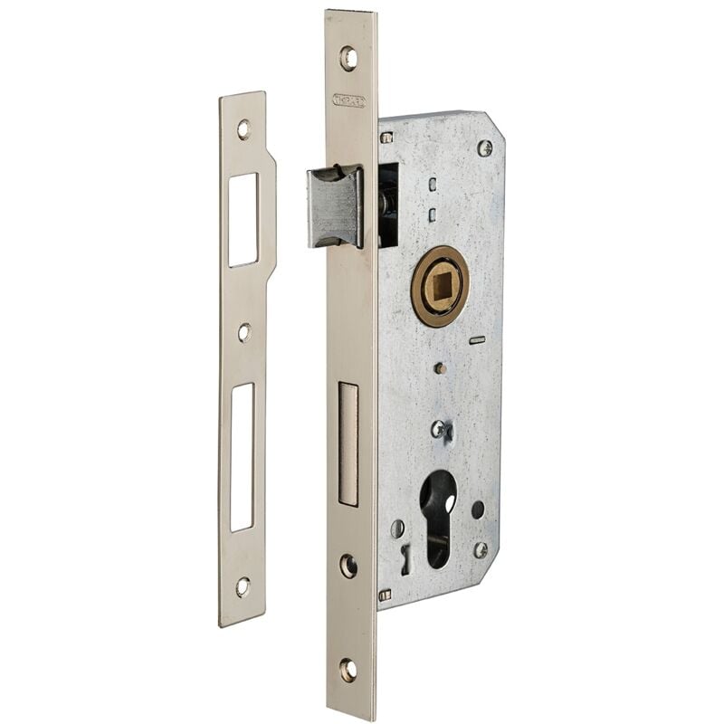 foto del prodotto serratura da infilare a cilindro europeo, asse 35x70 mm, piastre piastra quadra, nichelato - thirard