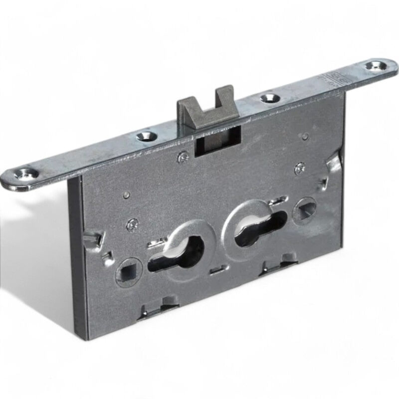 foto del prodotto serratura da infilare per porte in ferro tagliafuoco e cantine con finitura zincata reversibile interasse 72 mm quadro 8 mm