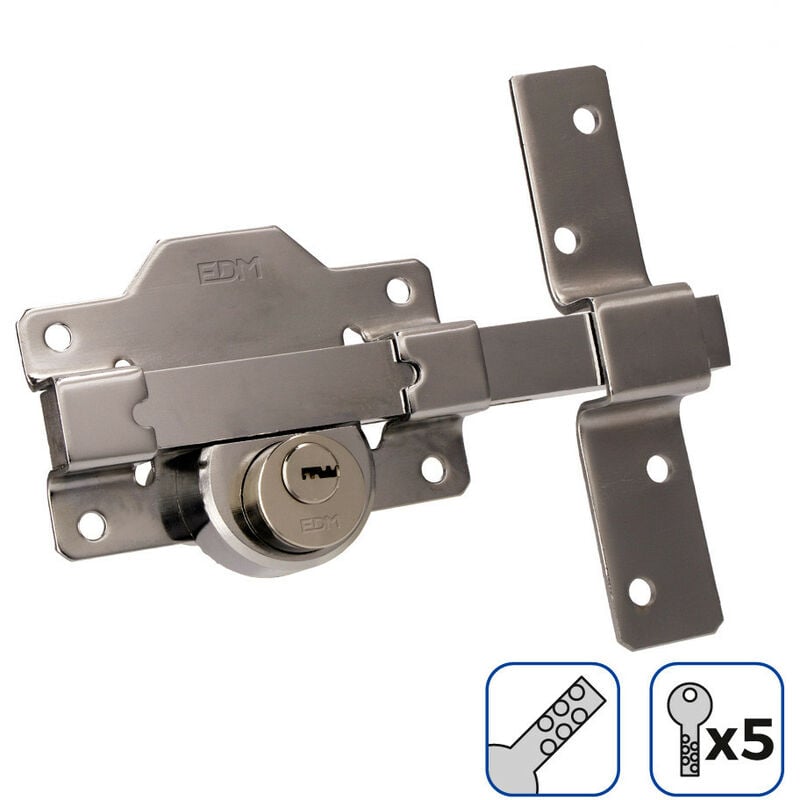 foto del prodotto serratura di sicurezza in nickel 5 chiavi incluse 83x170 mm alta protezione