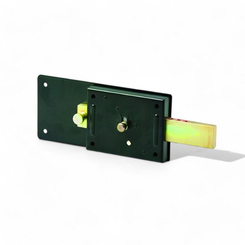 foto del prodotto serratura di sicurezza per porte in ferro con catenaccio 6 mandate e pomolo interno cilindro fisso borchia inclusa 50 mm