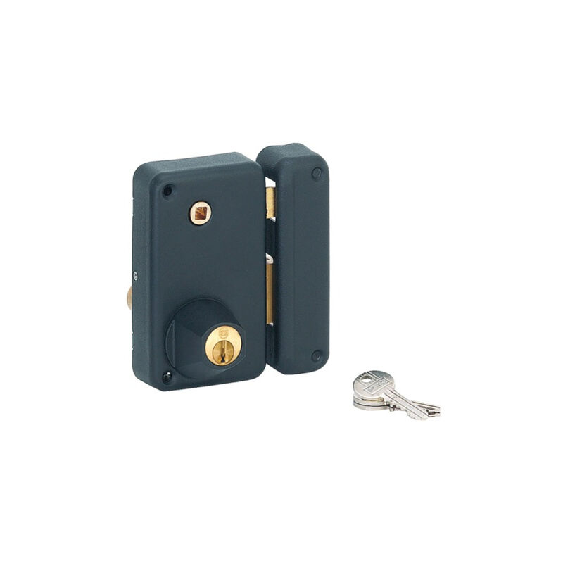 foto del prodotto serratura di sicurezza verticale 75x130 mm nera con seguitore c7 thirard cilindro 23x45 mm destra 000136
