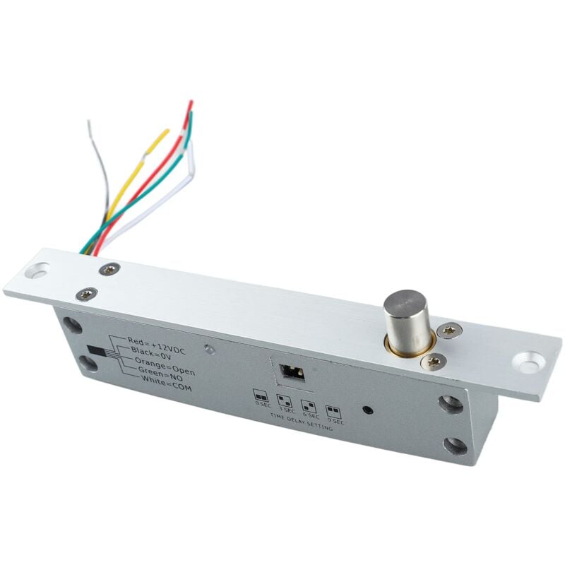 foto del prodotto serratura elettrica a chiavistello focket dc12v, serratura elettrica a 5 linee con 4 ritardi temporali, serratura elettrica per porte strette,