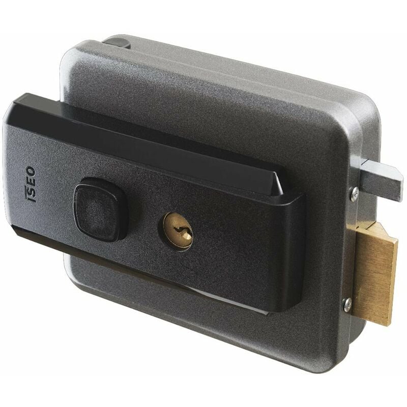 foto del prodotto serratura elettrica per legno scrocco cilindro esterno pulsante entrata 50 80 mm destra 52n115