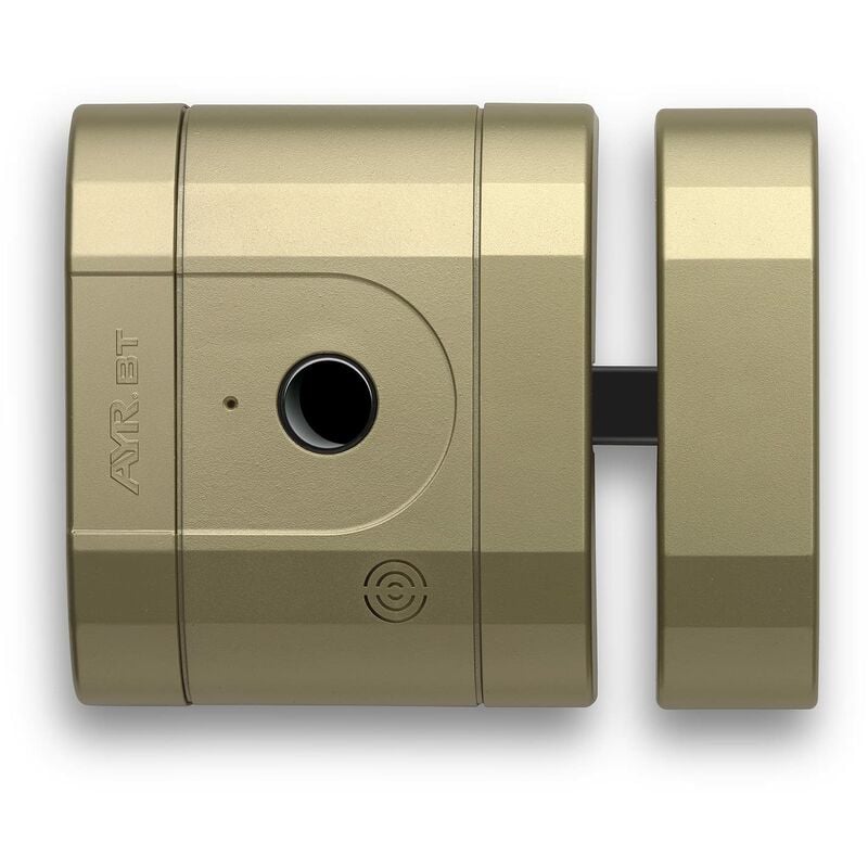 foto del prodotto serratura elettronica invisibile ad alta sicurezza intlock bt. finitura ottone opaco.