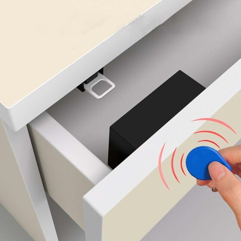 foto del prodotto serratura elettronica per armadio, serratura rfid nascosta con cavo usb per cassetto dell armadio in legno