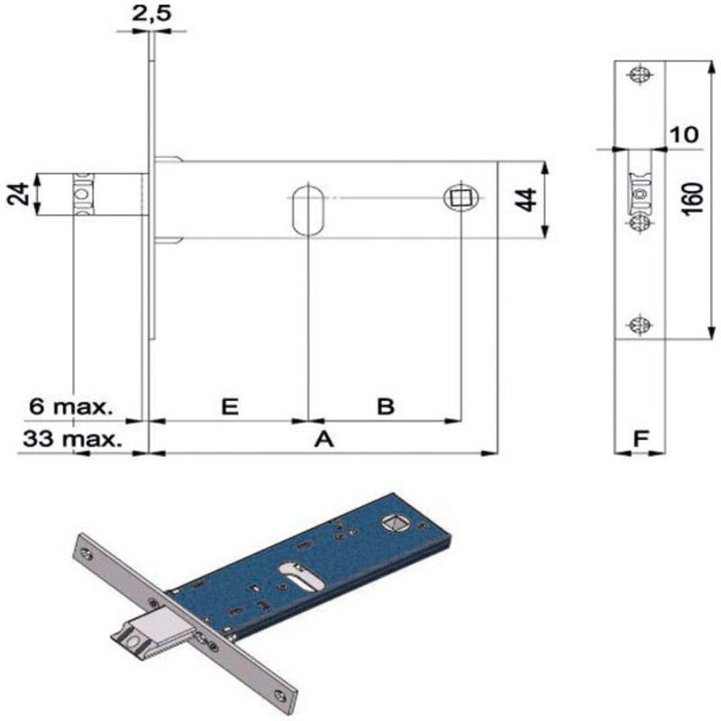 foto del prodotto serratura inf.fasce all 22 e80 890 omec