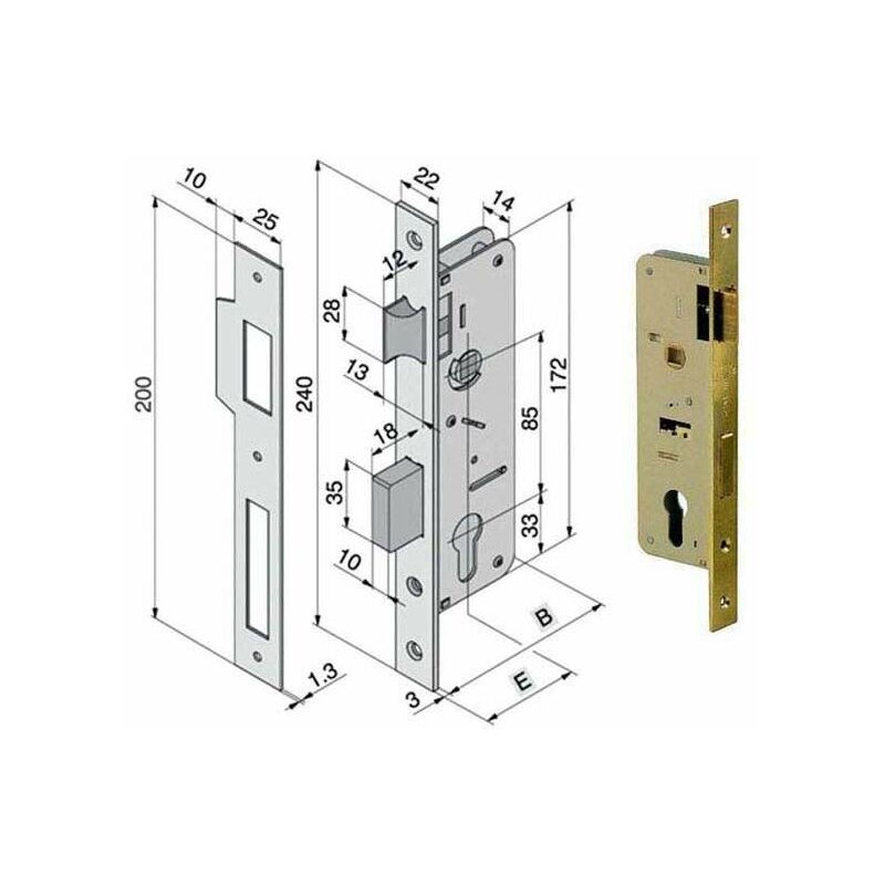 foto del prodotto serratura inf.legno 015.50.00.0 welka