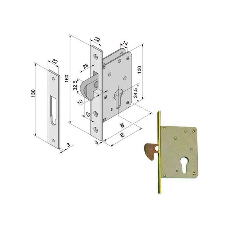 foto del prodotto serratura inf.legno 025.40.00.0 welka