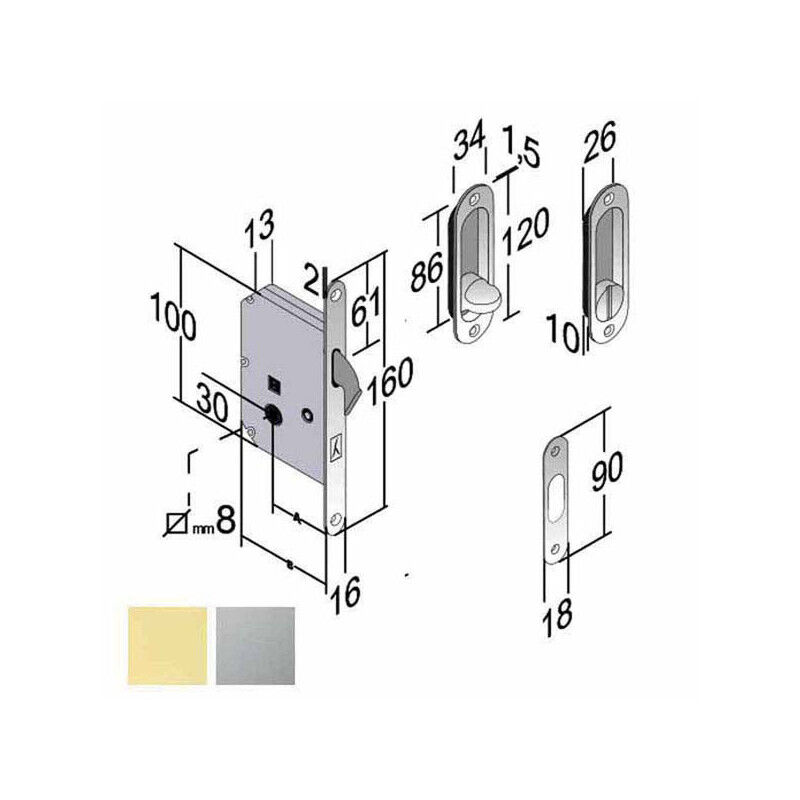 foto del prodotto serratura inf.legno scorrevoli e50 bagno ol b2n gb