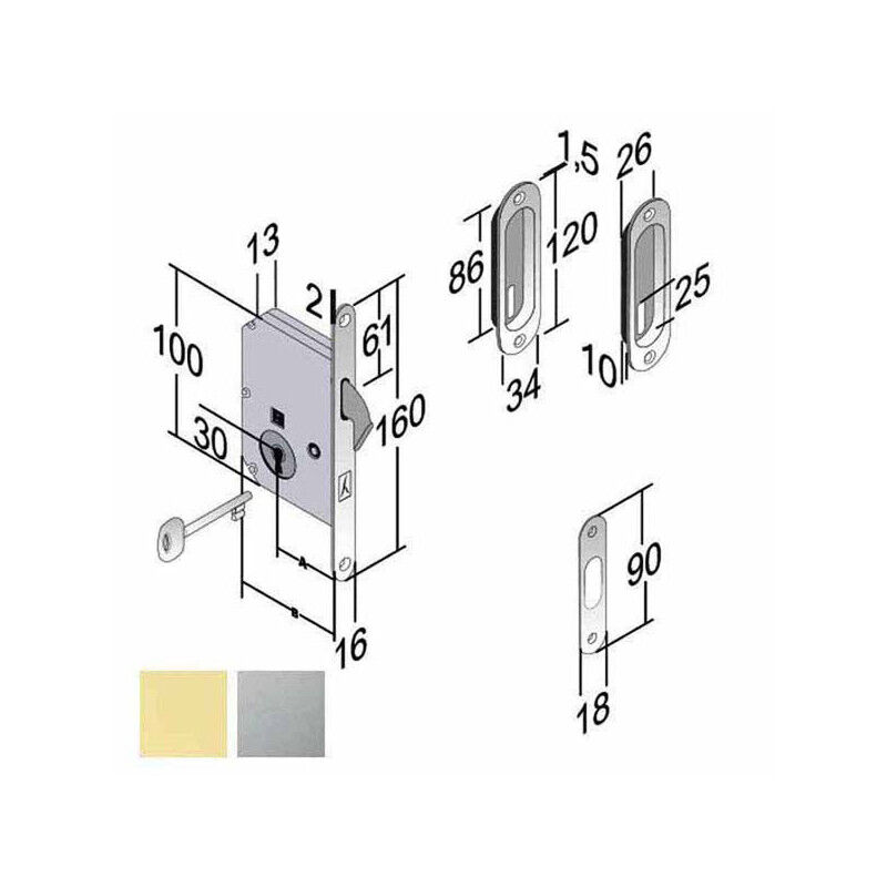 foto del prodotto serratura inf.legno scorrevoli e50 cs b3c gb