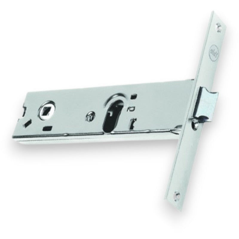 foto del prodotto serratura infilare fascia stretta acciaio inox e zincato catenaccio scrocco reversibile cilindro ovale non incluso - 70 mm