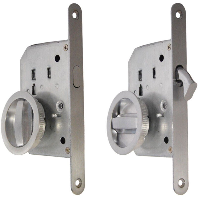 foto del prodotto serratura infilare per porte scorrevoli b. tondo cr. satinato e0262n51 mm.50 frontale con incontro cromo sat.
