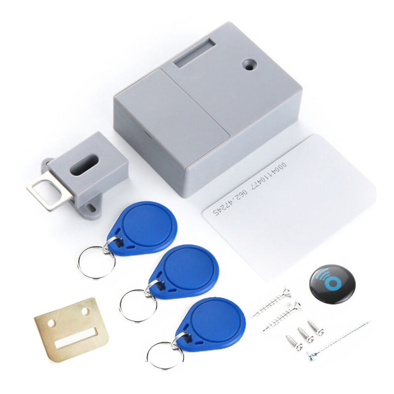 foto del prodotto serratura intelligente per armadietti, senza fori, contiene 3 portachiavi e 1 tessera, serratura invisibile, apertura elettronica rfid per saune,